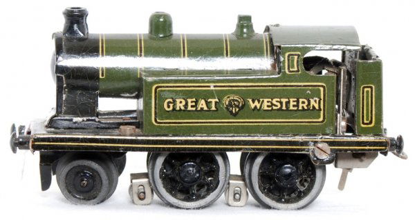Bing HO 2-4-0 Great Western loco: Bing HO scale 2-4-0 Great Western loco, C7.
