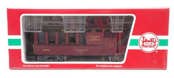 LGB 48755 Santa Fe Drovers Caboose MINT Boxed: LGB G scale 48755 Santa Fe DroverÕs Caboose in OB, C10.