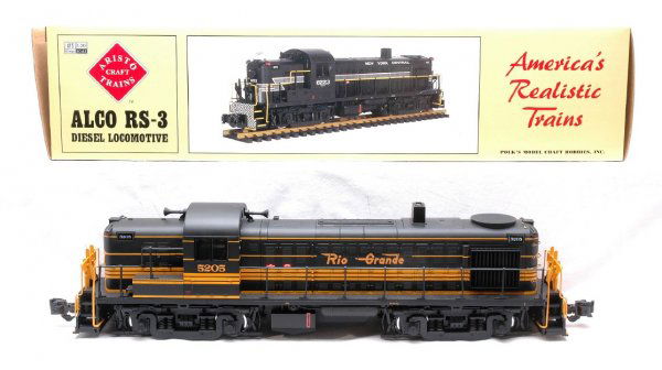 Aristo ART-22205 D&RGW Alco RS-3 Loco MINT OB: Aristo Craft Trains G scale ART-22205 Denver & Rio Grande Western Alco RS-3 electric loco in OB, C10.