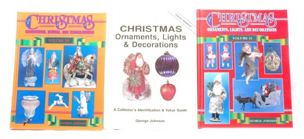 Three ÒChristmas, Lights & DecorationsÓ Books LN: Three ÒChristmas, Lights and Decorations-CollectorÕs Identification & Value GuideÓ by George Johnson. The set contains initial book and volumes II and III. Books are like new, circa 1987-1997.