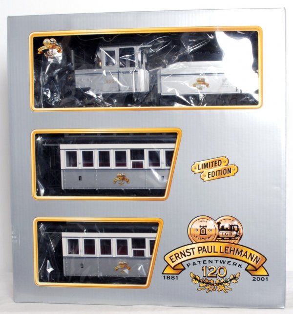 LGB G scale 29151 120th anniversary set in OB: LGB G scale 29151 Ernst Paul Lehmann 120th anniversary set in original box, C9-10.