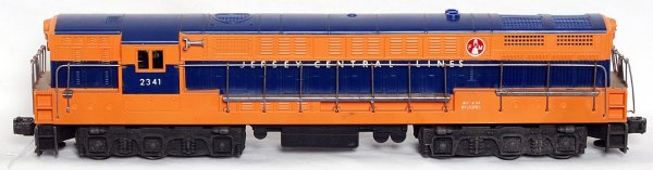 Lionel 2341 Jersey Central FM, repro shell: Lionel 2341 Jersey Central FM, repro shell, dual motor frame has some new parts and some old parts.
