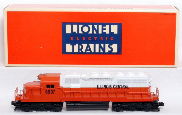 Lionel 18217 Illinois Central SD-40 diesel in OB: Lionel 18217 Illinois Central SD-40 diesel loco with cab number 6007 in original box, test run C9.