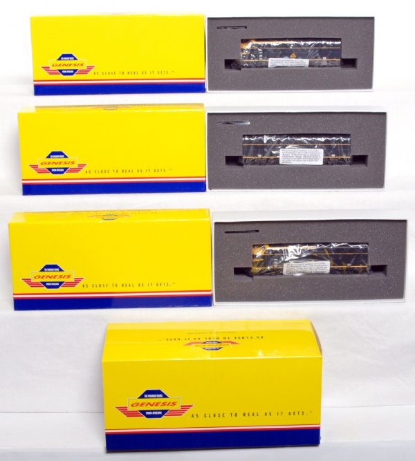 Athearn Genesis Erie F3 Ph2 A-B-A HO scale locos: HO scale Athearn Genesis Erie F3 Phase 2 diesel A-B-A units in original boxes, trains appear to have never been removed from boxes, C9-10. G2020 Erie F-3A Phase 2 road number 802-D, G2520A Erie F-3A P