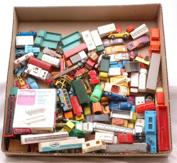 Die-Cast Vehicles Matchbox Lesney Corgi Juniors: A selection of die-cast vehicles including Matchbox, Lesney, Corgi Juniors, Majorette and Road Champs. Please view photo to verify condition and selection. This lot will be sold as is with no returns.