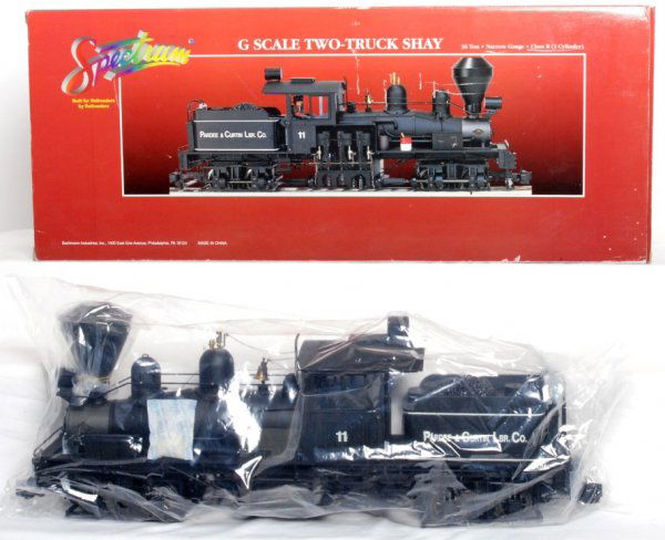 Bachmann 81196 Pardee & Curtin Lumber Shay: Bachmann 81196 Pardee & Curtin Lumber Co. 36 ton 2 truck Shay factory sealed, C9-10. Box shows very light wear.