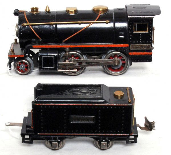 Lionel prewar 258 loco and 257T tender: Lionel prewar 258 loco and 257T tender, loco has been rewheeled, nicer C6 area.