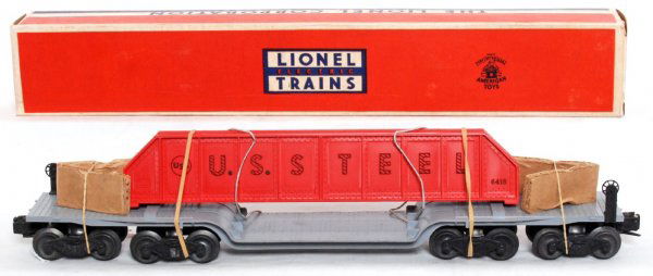 Lionel 6418 machinery car in original box: Lionel 6418 machinery car in original box with girders and inserts, unrun C9-10. OB is C8-9.