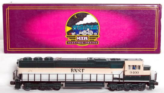 MTH 20-2154-1 BNSF EMD SD-70 MAC diesel in OB: MTH 20-2154-1 BNSF EMD SD-70 MAC diesel in original box with ProtoSound, C8-9. Box shows very light wear, price stickers.