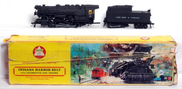 AHM Rivarossi Indiana Harbor Belt 0-8-0 in OB: AHM Rivarossi Indiana Harbor Belt 0-8-0 2 rail O gauge locomotive and tender in original box, C7. OB is worn.