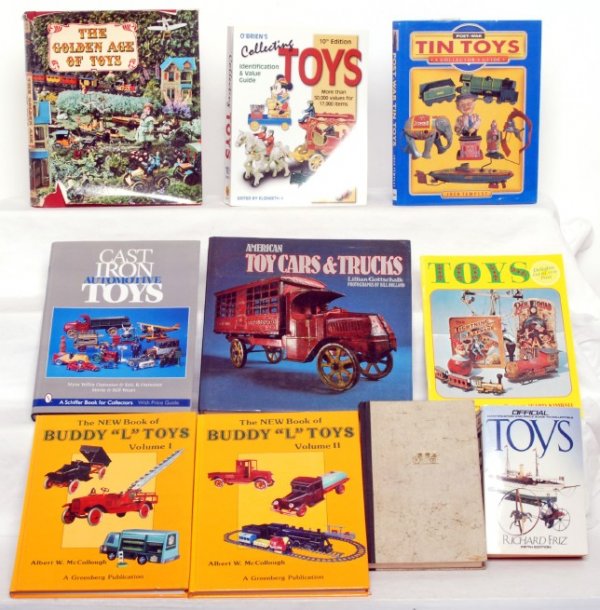 Fifteen toy price guides and reference books: Fifteen toy price guides and reference books. The New Book of BUDDY L TOYS vol. I & II, Richard Friz Toys, American Toy Cars and Trucks, Toys Delights from the Past, The Toy Collector, Cast Iron Toys,