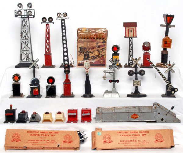 252 Lot of Marx train accessories, some in OB