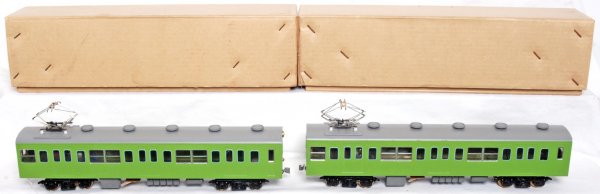 Brass 3 rail O scale Rapid Transit powered units: Unmarked brass 3 rail O scale Rapid Transit powered units in original boxes, C7-8.