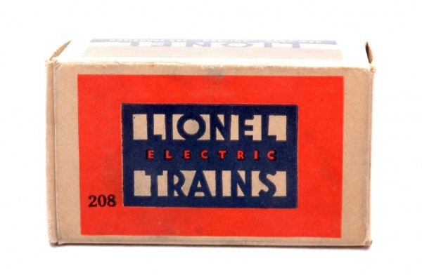 Lionel Original Box ONLY for 208 Tool Set MINT: Lionel prewar original box only for the 208 tool set. The OB is high quality, square and clean with all flaps attached. The OB is C9-10. It is difficult to find this box in this condition.