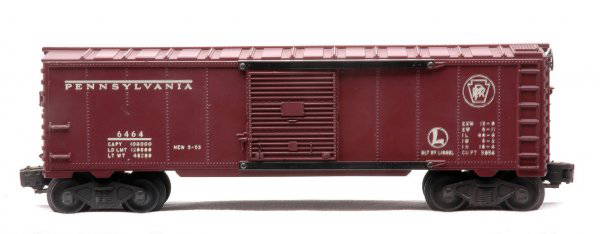 Lionel 6464-200 Pennsylvania Boxcar MINT OB: Lionel postwar 6464-200 Pennsylvania type I boxcar. The car has never been run, C9.