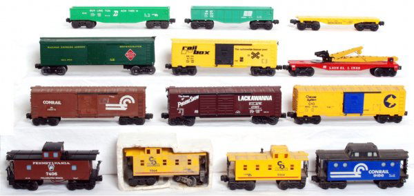 Large lot of modern era Lionel steam locos, freigh: Large lot of modern era Lionel steam locos, tenders and freight cars. Items in this lot are mostly just dirty but all appear to have been run/used. Some have some minor damage, paint splatters, missin