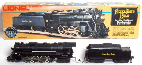 Lionel No. 8215 NKP Berkshire 2-8-4 loco in OB: Lionel No. 8215 NKP Berkshire 2-8-4 steam locomotive and tender in original box, C8. Box shows a little very light wear.
