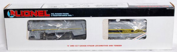 Lionel No. 18607 Union Pacific 2-6-4 loco in OB: Lionel O gauge No. 18607 Union Pacific 2-6-4 steam locomotive and tender in original box. Train looks better but is graded C8 due to having been run. Box shows a little very light wear.