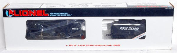 Lionel No. 18610 Rock Island 0-4-0 loco in OB: Lionel No. 18610 Rock Island 0-4-0 steam locomotive and tender in original box. Train looks much better but is graded C8 due to having been run lightly.