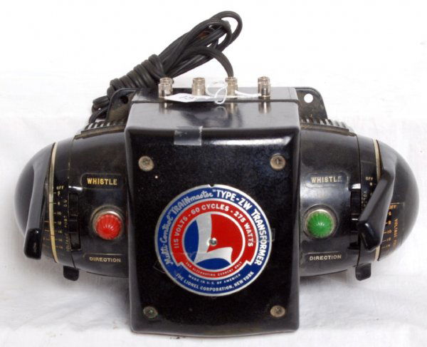 Lionel postwar type ZW 275 watts w/supple cord: Lionel postwar type ZW 275 watts w/supple original cord, one functional but bent handle, C6.