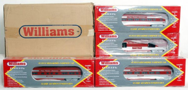Williams LL-1007 MKT Lonestar 60 foot luxury liner: Williams O gauge LL-1007 MKT The Texas Special Lonestar 60 foot aluminum luxury liners in original boxes. Cars look C8-9, but have been run very lightly. Boxes have identification labels taped on ends