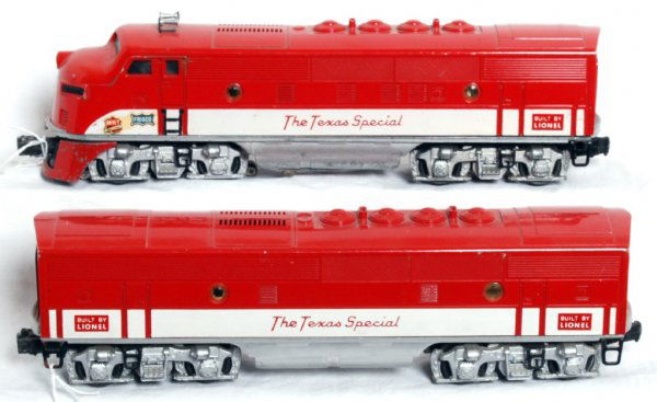 Lionel postwar 2245 Texas Special F3 AB: Lionel postwar O gauge 2245 Texas Special F3 AB units, all original, C6.
