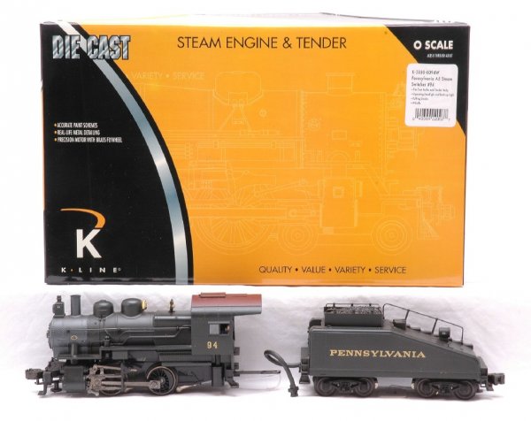 K-Line K-3180-0094W Pennsylvania Switcher LN OB: K-Line K-3180-0094W Pennsylvania A5 steam switcher #94 in OB, C8.