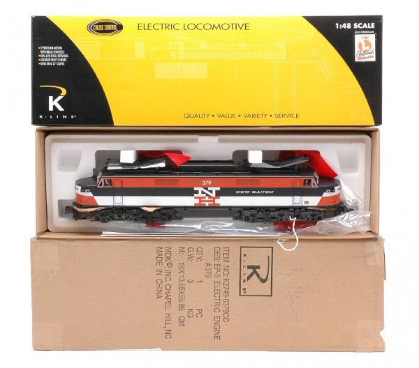 K-Line K2749-0379CC NH EP-5 Electric Loco MIB: K-Line K2749-0379CC New Haven EP-5 electric engine numbered 379 in OB and outer shipping carton. The engine is C9-10.