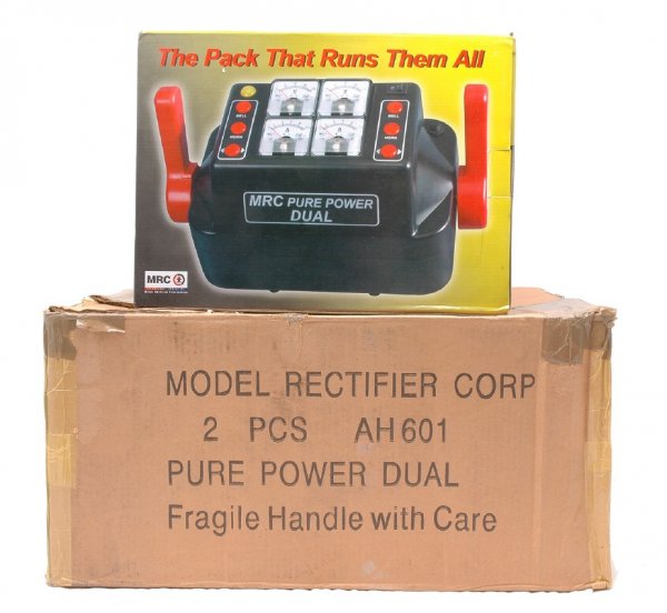 Model Rectifier Corp AH601 Dual AC Transformer OB: Model Rectifier Corp. AH601 Pure Power Dual AC train control 275-watt transformer in OB with outer shipping box, C8-9.