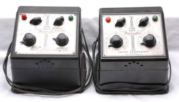 Lionel two Type Z 250-Watt Transformers: Lionel two type Z 250-watt transformers. Please view photo to verify selection and condition. This lot will be sold as is with no returns.
