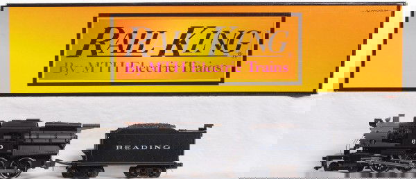 Railking Reading Camel back with Protosound: Railking 30-1142-1 Reading Camel back loco featuring Protosound, Smoke, Protocouplers and more. Loco is in OB. Loco has been run very lightly and is high C8-9 condition.