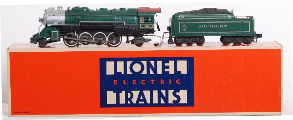Lionel 8309 Southern Mikado: Lionel Southern Mikado 8309 in OB. Loco has smoke, whistle and sound of steam. Loco is C8 except for light rust on the tender hand rails and some light spots on the tender frame. OB has some shelf wea