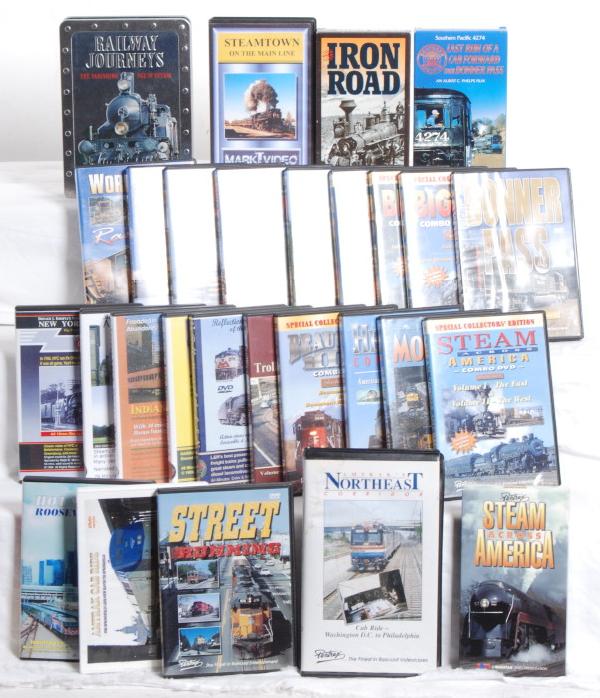 31 Pentrex, Herron, Railroad DVDs and VHS tapes: 31 railroad related DVDs and VHS tapes. Pentrex DVDÕs are as follows Big Boy Combo DVDÕs parts I and II, Donner Pass, CSX Mountain Sub, Beaumont Hill, Santa FeÕs Arizona Mainline, Workin on the Rai