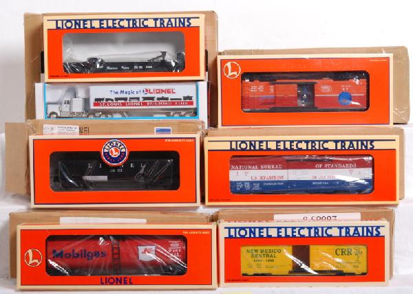 13 Lionel LTI and LLC cars TTOM, TCA, TTOS: Lionel LTI and LCC freight cars from various organizations. 13 total in OBs. Includes 52089 1996 TTOM Smarrco Ore car, 19953 LRRC boxcar, 52093 TCA Lone Star 6464 boxcar, 52087 1996 TTOS New Mexico Ce
