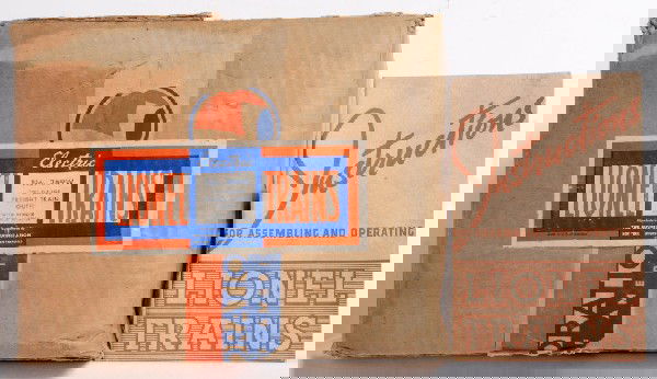 Lionel No. 269W freight train outfit original box: Prewar Lionel No. 269W O gauge freight train outfit original set box only. This set would have consisted of: 225E loco, 2235W tender with whistle and electric coupler, 3651 remote control lumber car w