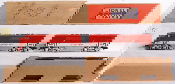 Lionel No. 2245P & C, The Texas Special F3 in OB: Postwar Lionel O gauge No. 2245P and No. 2245C MKT The Texas Special EMD F3 diesel A-B units with instructions sheet in original boxes with inserts. Trains are brilliantly clean and shiny with amazing