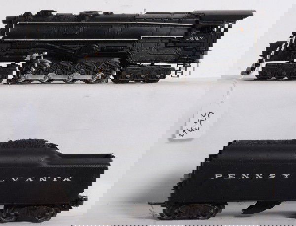 Lionel No. 682 loco and No. 2046W-50 tender: Postwar O gauge Lionel No. 682 loco and No. 2046W-50 tender, C6.