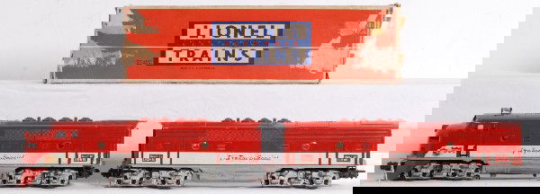 Lionel 2245P and 2245C MKT Texas Special F3 A-B: Postwar Lionel O gauge No. 2245P and No. 2245C Missouri, Kansas and Texas The Texas Special EMD F3 diesel A-B units with 2245C OB and insert. Trains have original porthole lens, perfectly clean frame