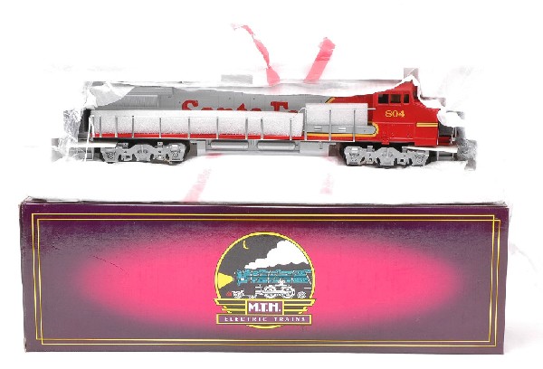MTH 20-2008-0 Santa Fe Dash 8 No. 804 MIB: MTH 20-2008-0 Santa Fe CW No. 804 Dash-8 40 diesel with 3-rail features in OB. Diesel is C9-10.