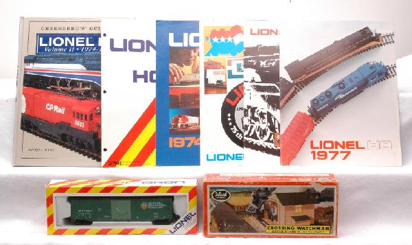 Lionel HO Catalogs Boxcar Greensberg HO Book: Lionel assortment of HO catalogs, ÒGreenbergÕs Guide to Lionel HO Volume II 1974-1977Ó by George J. Horan and Lionel HO T-20201 51Õ British Columbia boxcar in OB. Also included is Ideal Models HO 