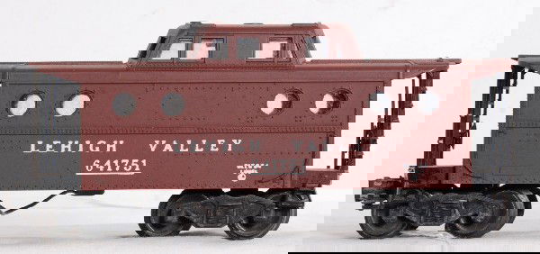 Lionel No. 6417-50 Tuscan Lehigh Valley caboose: Postwar O gauge Kramer Lionel No. 6417-50 Lehigh Valley Tuscan caboose, C8-9. This caboose was made by Kramer in the 1970’s.