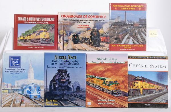 10 Eastern railroad books, NKP, PRR, NYC, C&NW...: Nine railroad books related to eastern road names. Includes Nickel Plate Road Passenger Service - Postwar Years by Holland, Nickel Plate Road color photography Volume II by Dicken, Chicago and North W