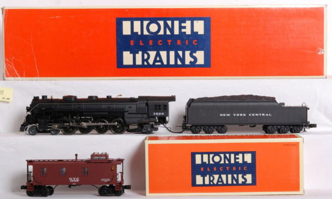 Lionel 18009 NYC Mohawk and caboose: Lionel O Gauge 18009 New York Central L-3 Mohawk in OB. Loco has Smoke, Railsound, firebox glow and more. Loco has been run and is C8-9 condition. OB has wrinkles on one flap and comes with paperwork