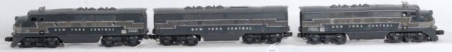 Lionel 2344 New York Central postwar ABA: Lionel Postwar O gauge 2344 New York Central O gauge ABA F3 units, good battery box, C6 area.