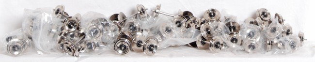 64 silver ball bearing metal wheel sets: LGB G Scale 64 silver ball bearing metal wheel sets C8-10.