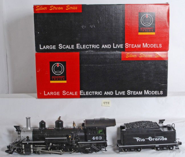 Accucraft Rio Grande K-27 Mudhen: Accucraft G Scale Rio Grande K-27 Mudhen in OB. Loco is beautifully detailed and looks great just standing still. Loco comes with all paperwork and shipping boxes. Loco is C8 with some light run time,