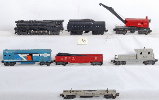 Lionel No. 681, 2671WX, 6560, 3530, 6342, 3361, 64: Postwar Lionel O gauge No. 681, 2671WX, 6560, 3530, 6342, 3361, 6419. Please view the photographs for the best description and as to the condition and diversity of the items in this lot. Items in this