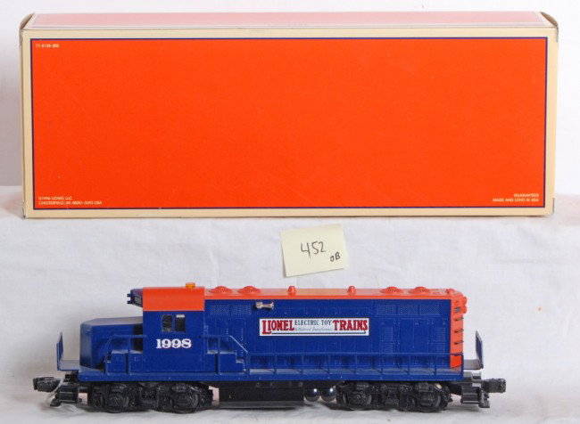Lionel Centennial GP-20 with sound: Lionel modern O Gauge 18858 1998 Centennial GP20 in OB. Loco features TMCC, Railsounds, and directional lighting. Loco is C8 condition. OB has price sticker.