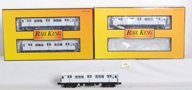 Railking R12 MTA subway set and add ons: MTH Railking modern O Gauge R12 Metropolitan Transportation Authority subway set in OB. Set features Protosound 2.0, DCS control, Protocoupler and more. Catalog number 30-2372-1. OB has corner wear. I