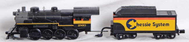 Railking Chessie 2-8-0 with Proto 2.0: MTH Railking modern O Gauge Chessie System 2860 steam loco only from 20-4139-1 ready to run set. Loco features Protosound 2.0, Protocoupler, smoke and more. Loco is C8 condition with run time. No box.